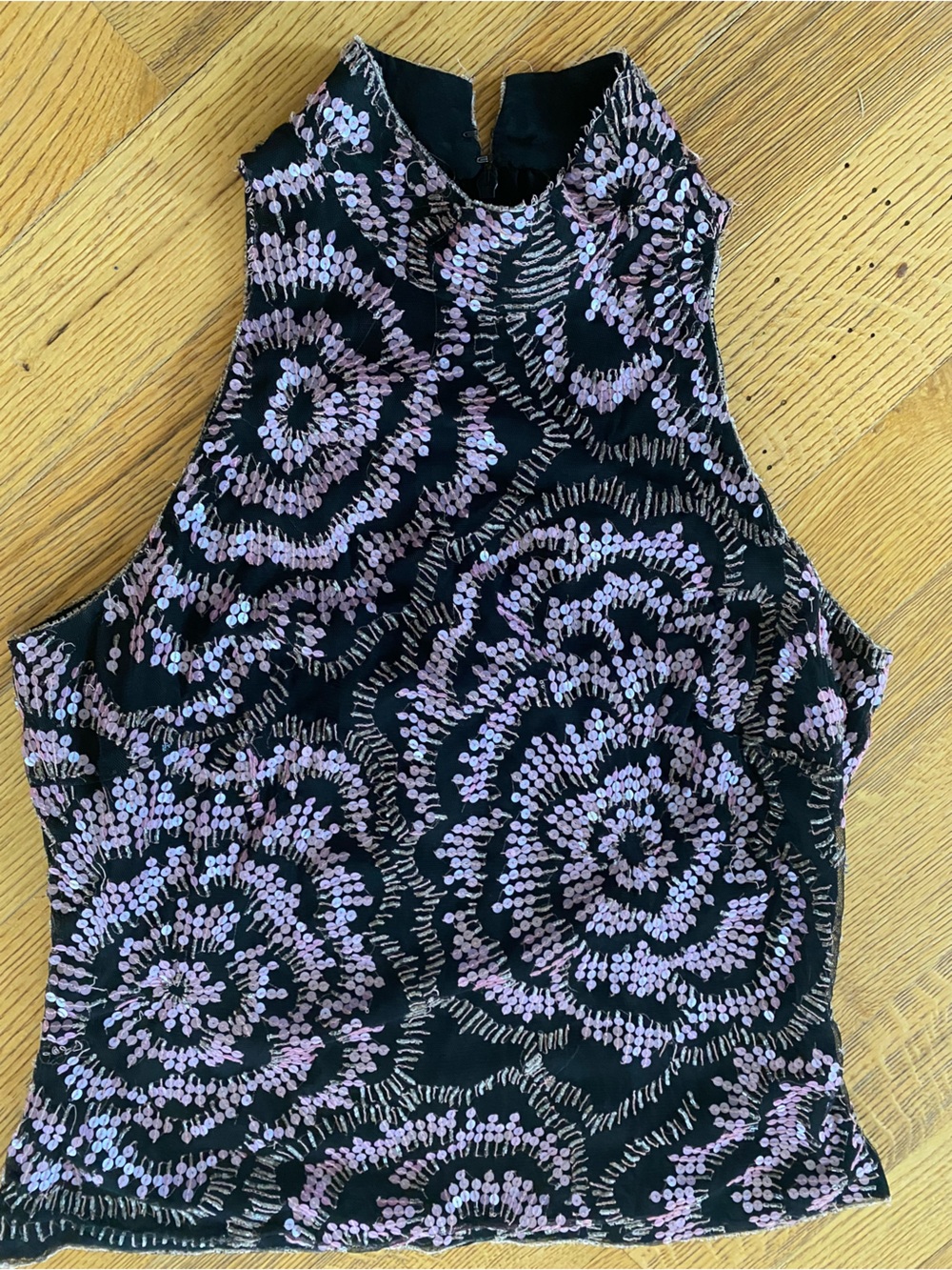 Naeem Khan black halter Lilac Sequins